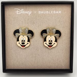 New Disney Baublebar Mickey New Years Eve Earrings